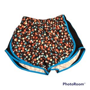 Nike dri-fit running shorts with liner size small blue, black floral